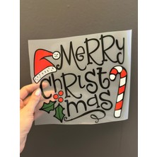 Gönülden Tasarım Ütü Ile Yapışan Noel Transfer Baskı Arma 20X17 cm