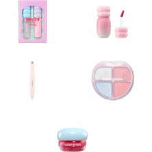 Colorgram Fruity Glass Tint Mini Duo Dudak Parlatıcısı Seti ... +4 Parça Makyaj Seti