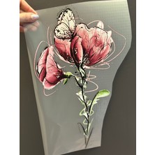 Gönülden Tasarım Ütü Ile Yapışan Çiçek Transfer Baskı Arma 30X25 cm