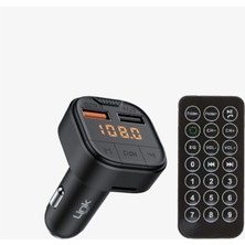 Linktech Fm Transmitter Kumandalı - Premium 18W Üç Girişli 5.0 Bluetooth Fm Transmitter - Çakmaklıktan Müzik Dinleme
