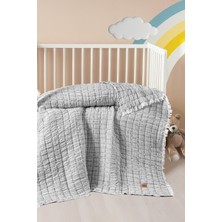 Kanz Light Müslin Bebek Yorganı 115X125 cm - Gri