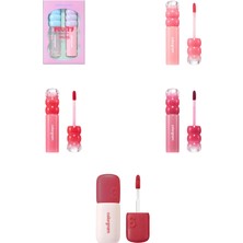Colorgram Fruity Glass Tint Mini Duo Dudak Parlatıcısı Seti ... +4 Parça Makyaj Seti
