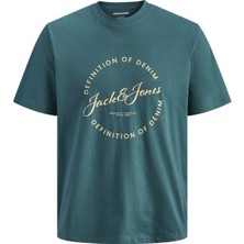Jack & Jones Plus Jjgrayson Pamuklu Regular Fit Baskılı Bisiklet Yaka T Shirt Erkek T Shirt 12294514