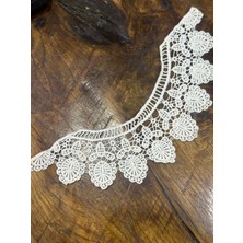 Gönülden Tasarım Beyazz Güpür Nakışlı Yaka Dikiş Giyim Aksesuarı  32X8 cm