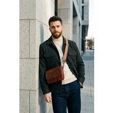 Oh Deer Leather Hakiki Frisco Deri Omuz & Çapraz Askılı Çanta – Minimal Günlük Kullanım – Kahverengi