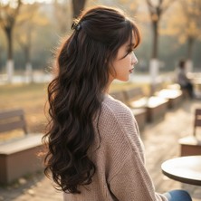 Fiber Sen Dalgalı 8 Parça Çıt Çıt / Açık Kahve