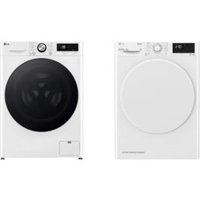 Lg F4Y7EYWYW A Enerji Sınıfı Beyaz Çamaşır Makinesi 11 kg + RH90V3AV0N A Enerji Sınıfı Kurutma Makinesi 9 kg