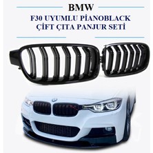Bmw 3 Serisi F30 (2012-2018) M3 Çift Çıta Panjur Böbrek Seti Pianoblack