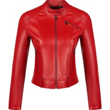 Derimod Sonia Kadın Kırmızı Kısa Deri Ceket 26SGE5913R3