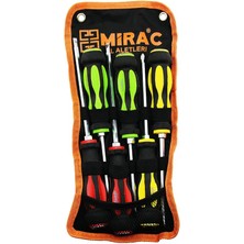 MidasTech Bez Çantalı   Renkli - Kauçuk Kaplama Saplı   Darbeli   6lı Set   Çift Taraflı  Tornavida Tak
