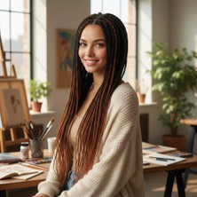 Afrika Örgüsü ve Rasta Için Sen Ombreli / Siyah / Bakır