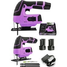 Moonshop Alman Teknoloji 58 V 5 Ah Çift Akülü Pandüllü Bakır Sargılı Alyansız Şarjlı Dekupaj Bıçkı Testere