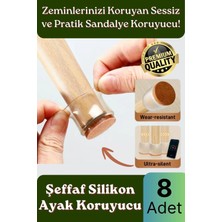 Svein #sandalye Sessiz Çizilme Sürtünme Önleyici Keçeli Şeffaf Silikon Sandalye Ayak Koruma Pedi 8 Adet