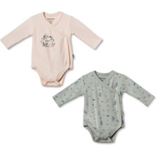 BabyCosy Organic Wear Bebek 2'li Kruvaze Body %100 Organik Pamuk, Bebek ve Yenidoğan Serisi - CSY8205