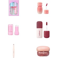 Colorgram Fruity Glass Tint Mini Duo Dudak Parlatıcısı Seti ... +5 Parça Makyaj Seti