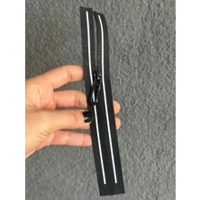 Gönülden Tasarım Beyaz Şeritli Siyah Gizli Fermuar 20X2 cm