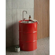 Acar Metal Metal Varil Lavabo Kırmızı