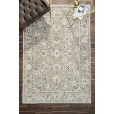 Venucci Home & Living Frezia Floral Bambu Polyester Oturma Odası Salon Mutfak Halısı Eskitme Çiçekli Vintage Halı
