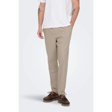Only & Sons Onslinus Keten ve Pamuk Karışımlı Tapered Fit Daralan Paça Pantolon Erkek Pantolon 22024966
