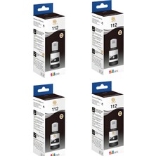 Drl 112 Uyumlu 4 Adet Siyah Mürekkep Fırsat Paketi L15150 L6170 L6190 Sıfır Muadil - Kapalı Kutu