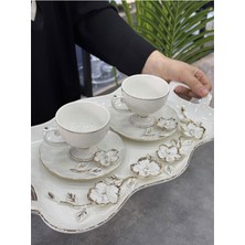 Acar Magnus 2 Li Tepsili Porselen Fincan Takımı