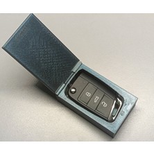 Volkswagen Uyumlu Logolu Yedek Anahtar Saklama Kutusu - Koruyucu Sert Kapaklı Anahtar Kutusu