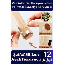 Svein #sandalye Çizilme Sürtünme Önleyici Sessiz Keçeli Şeffaf Silikon Sandalye Ayak Koruma Pedi 12 Adet