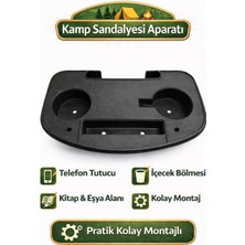 Blackstar Kamp Sandalyesi Bardaklık ve Telefon Tutucu Aparatı – Katlanır Sandalyeler Için Içecek ve Telefon Standı Siyah