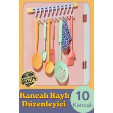 Svein #organizer Pratik Kullanım Depolama Düzen Raylı Hareketli Mutfak Banyo Düzenleyici Askı 10 Kancalı