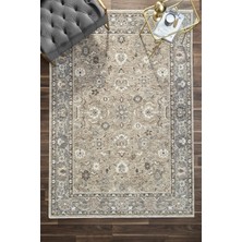 Venucci Home & Living Frezia Floral Bambu Polyester Oturma Odası Salon Mutfak Halısı Eskitme Çiçekli Vintage Halı