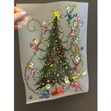 Gönülden Tasarım Ütü Ile Yapışan Noel Ağacı Transfer Baskı Arma 30X21 cm