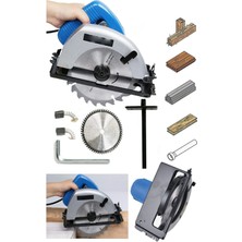 Moonshop Metal Çift Dişli Sistem Bakır Motor Ahşap Sunta Kesme Daire Testere Makinesi 4200 Watt 185 mm