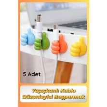 Svein #kablodüzenleyici 5'li Renkli Başparmak Kablo Tutucu Yapışkanlı Organizer Düzenleyici Askı Aparatı