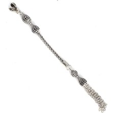 Nusret Takı 925 Ayar Gümüş Zincir Sallantılı Tekli Püskül