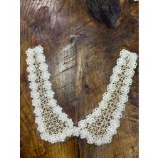 Gönülden Tasarım Kabartma Güpür Yaka Dikiş Giyim Aksesuarı 18 x 7 cm