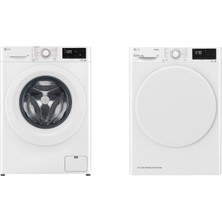 Lg F4V3VYW3WE 9 kg 1400 Devir Çamaşır Makinesi + RH90V3AV0N A Enerji Sınıfı 9 kg Çamaşır Kurutma Makinesi