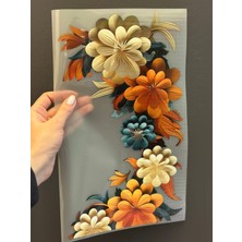 Gönülden Tasarım Ütü Ile Yapışan 3 Boyutlu Çiçekli Transfer Baskı Arma 34X20 cm