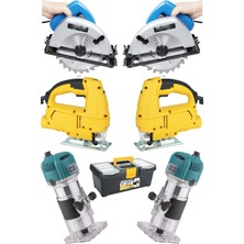 Moonshop Pro 3'lü Usta Marangoz Makine Seti Freze Formika + Ahşap Kesme Daire Testere + Ahşap Kesme Dekupaj