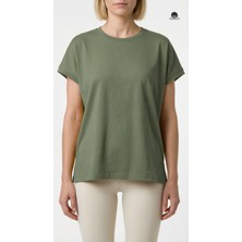 Cottonland Kadın Sorrento Rahat Kesim O Yaka Kısa Yarasa Kollu Pamuk Tişört