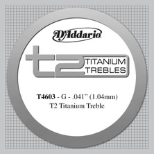 D'addario T4603 Klasik Tek Tel T2 Serisi Titanium Trebles G-(Sol) (104MM) Normal