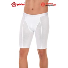 Yıldız Çamaşır Yıldız Premium Erkek Beyaz Modal Pamuklu Kemer Bel Lastik Uzun Rahat Katlanma Yapmaz Boxer
