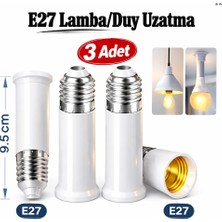 Anktek E27 Lamba Duy Uzatma Aparatı (3 Adet) Ampulü 9.5 cm Uzatır, E27 To  E27