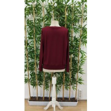 Gacha Kadın Uzun Kollu Bisiklet Yaka Desenli Viskon Iki Iplik Bluz