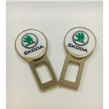 Şenyıldız Aksesuar Skoda Metal Kemer Görseli 2 Adet Çift Yönlüdür Logosu