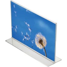 Arte Display T Tipi Yatay A6 Pleksi Masaüstü Şeffaf Föylük Broşürlük Fiyatlık 100LÜ Paket