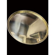 Atölye Asya Som Pirinç Yuvarlak Gold Sunum Tepsi 20 cm