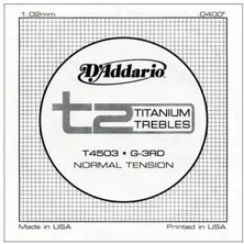 D'addario T4503 Klasik Tek Tel T2 Serisi Titanium Trebles G-(Sol) (102MM) Normal
