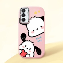 HONTINGA Samsung Galaxy M15 ile Uyumlu Kılıfı Kamera Korumalı Düşüme Önleyici Basitlik Pembe Yumuşak Silikon Telefon Kılıfı Karikatür Desenli K4-0255