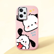 HONTINGA Redmi Note 12 Pro 5g ile Uyumlu Kılıfı Kamera Korumalı Düşüme Önleyici Basitlik Pembe Yumuşak Silikon Telefon Kılıfı Karikatür Desenli K4-0255