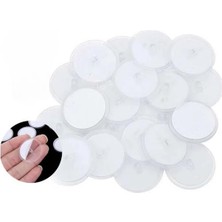 Epilons 20 Adet Şeffaf Yuvarlak 3 cm Çaplı Güçlü Disk Yapışkanlar